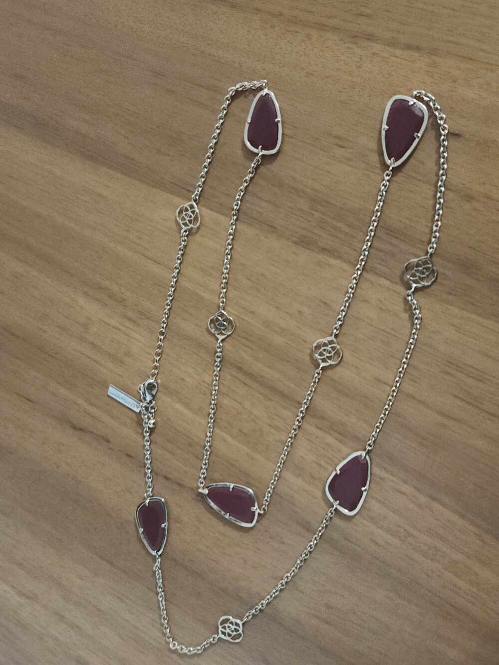 Kendra Scott Red Jade Logo Gold Long Necklace